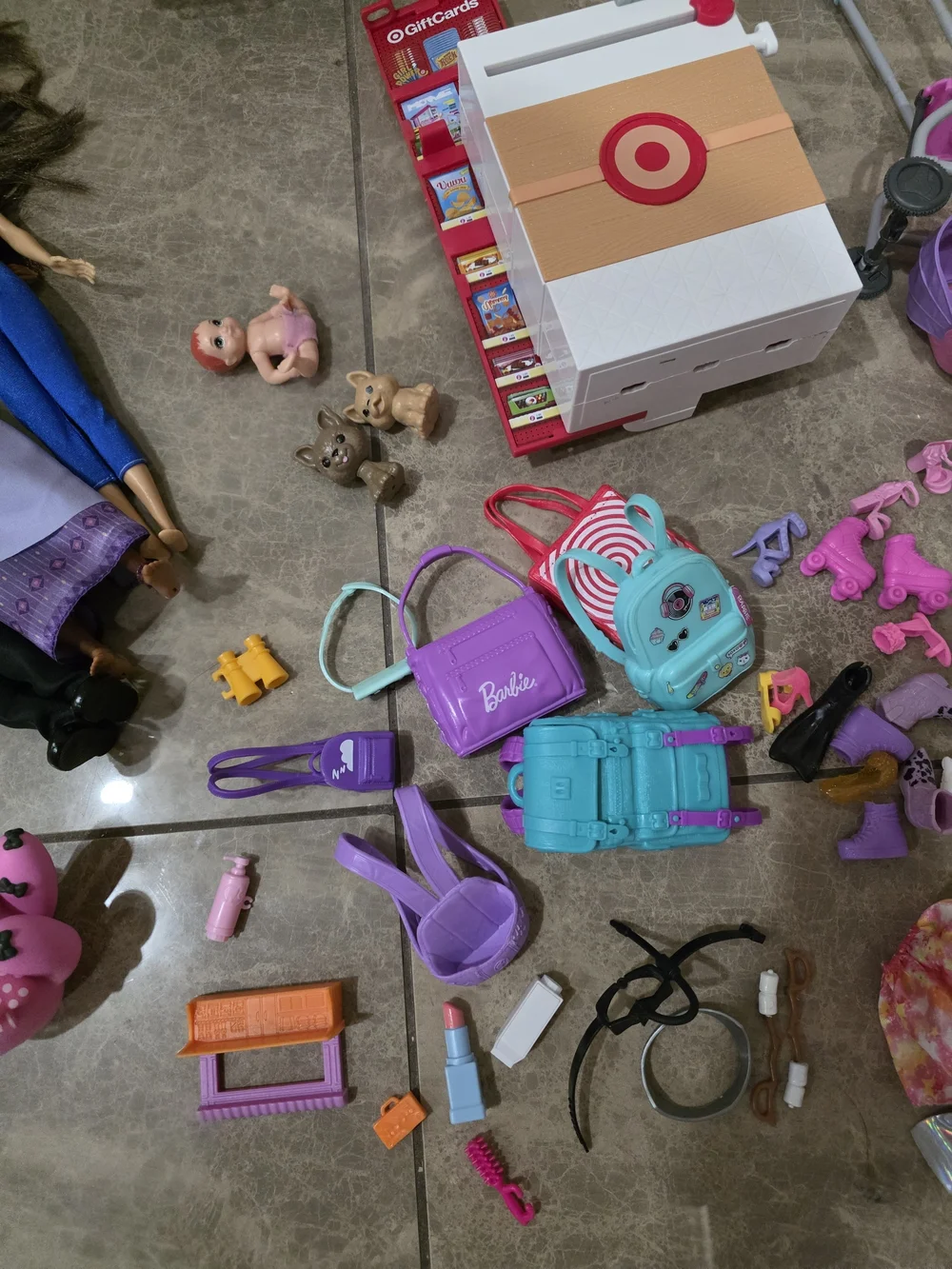 Barbie Mixed Doll & Accessory Lot with Pink, Purple, Blue and Teal Pieces - Picture 4 of 4
